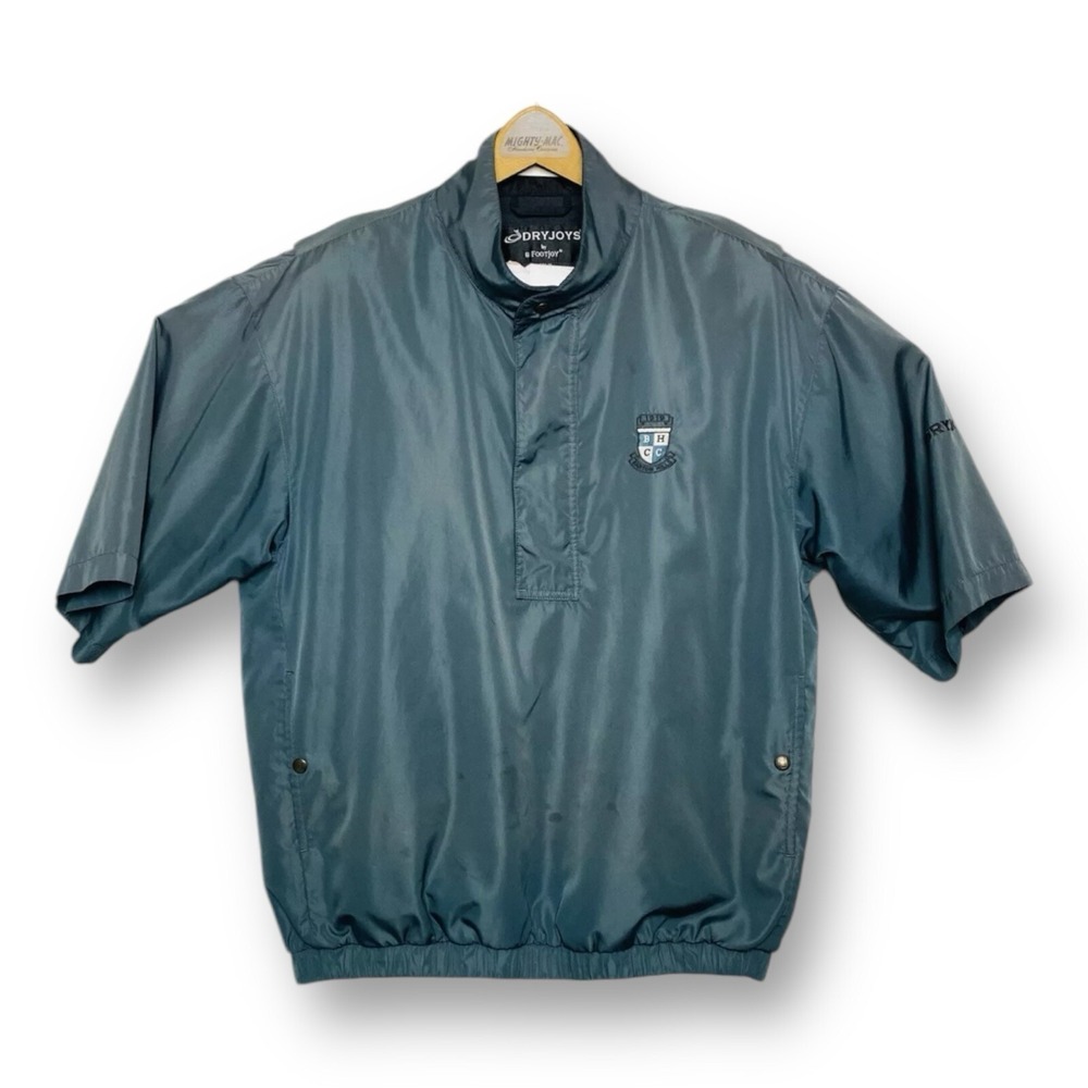DryJoys by‎ FootJoy FJ Mens Greys S/S Poly 1/2 Zip Pullover Windbreaker Size M